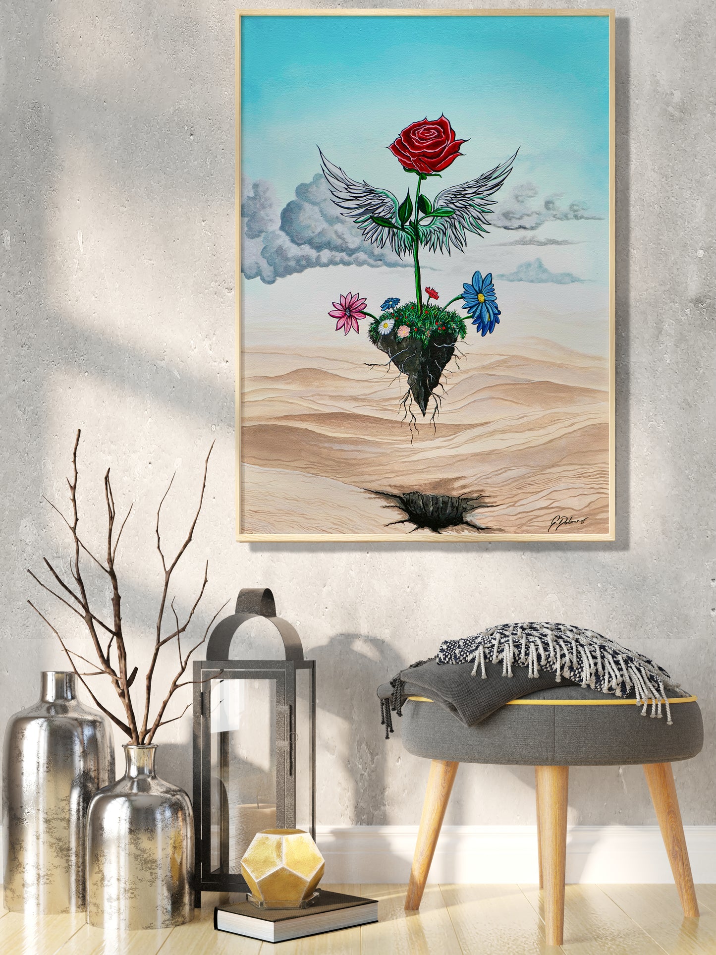 Rasti v svobodo | Dvigni se zgoraj | Metamorfoza | Originalna akrilna slika