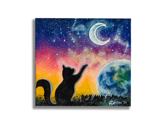 Dreamy Cat - Be Inspired to Dream Bigger | Intuitive Original Painting