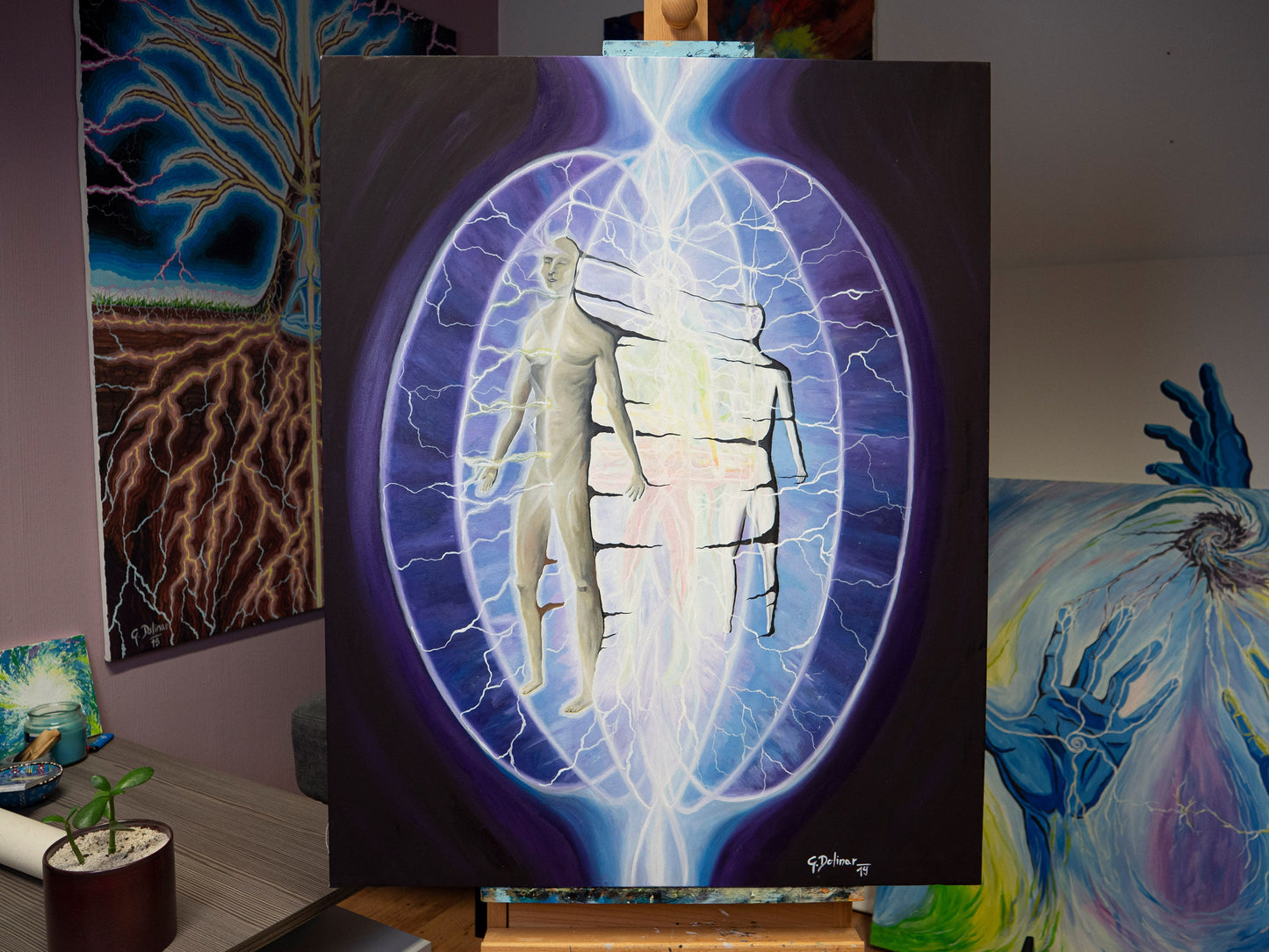 I Am the Light painting represents life force energy as a radiant inner glow, inspired by ancient teachings of CHI and Kundalini awakening.