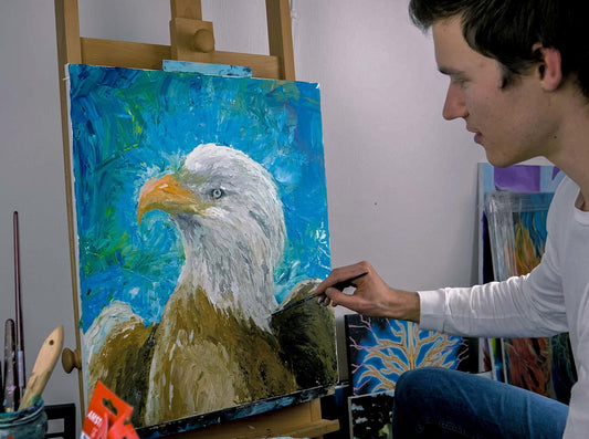 The Eagle painting on canvas showcases a majestic eagle, capturing the spirit of freedom and strength in this powerful and symbolic eagle painting.