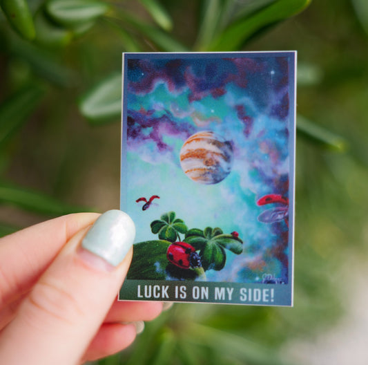 Luck | Vinyl Sticker | Spirit Animal | Ladybug | Planet Jupiter | Quote Sticker | Visionary art by @idrawmypassion