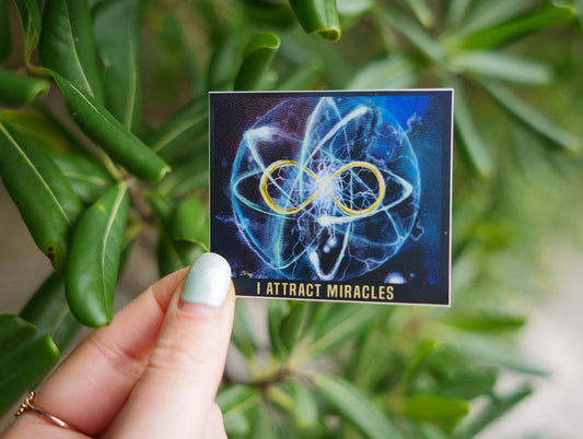 Infinite Potentials | Vinyl Sticker | Quantum Physics | Atom | Infinity | Energetic Field | Quote Sticker | Visionary art by @idrawmypassion