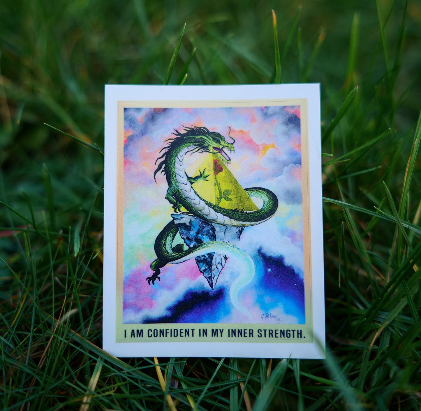 The Dragon | Vinyl Sticker | Spirit Animal | Double Pyramid | Balance | Quote Sticker