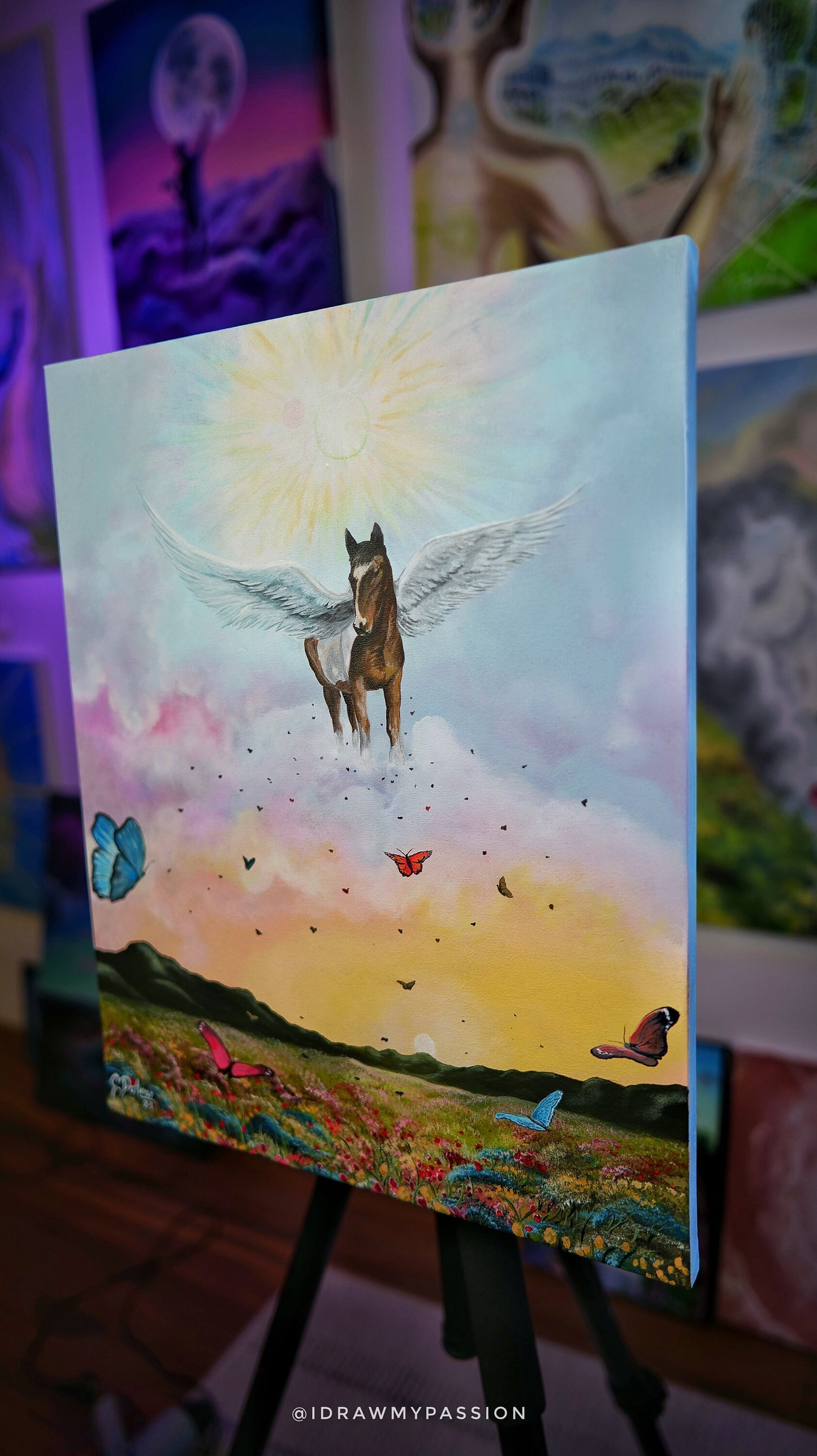 Spirit Guide | Guardian Angel | Horse with Wings | Stretched Canvas Print