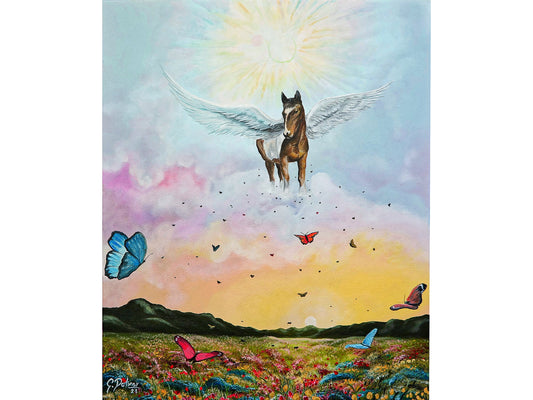 Spirit Guide | Guardian Angel | Horse with Wings | Stretched Canvas Print