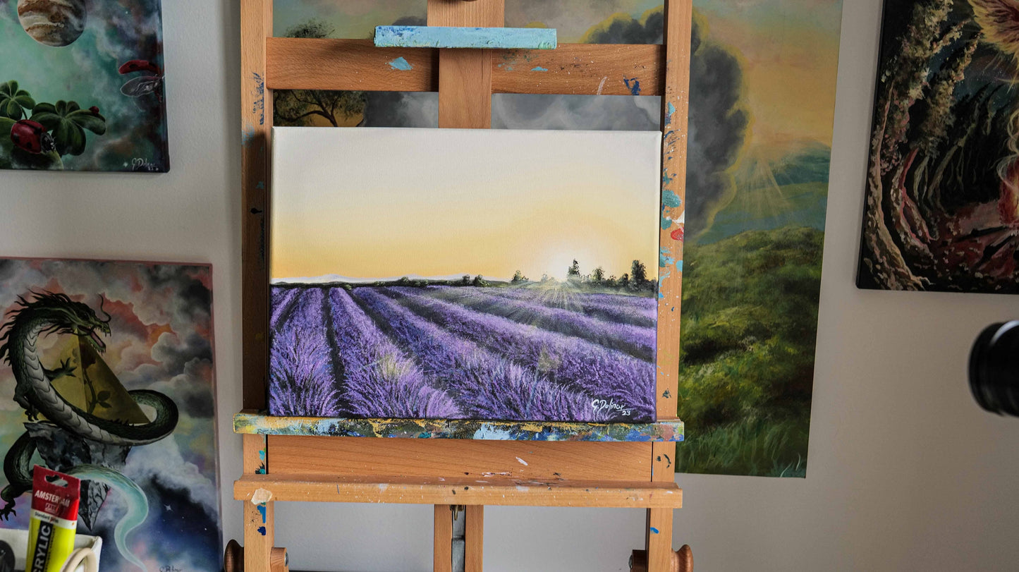 Lavender Field | Landscape | Countryside | Sunset | Serenity | Canvas Print