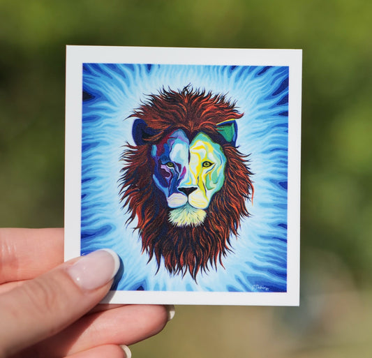 Spirit of a Lion - Vinyl Quote Sticker | Spirit Animal | Leo | Courage | Abstract painting