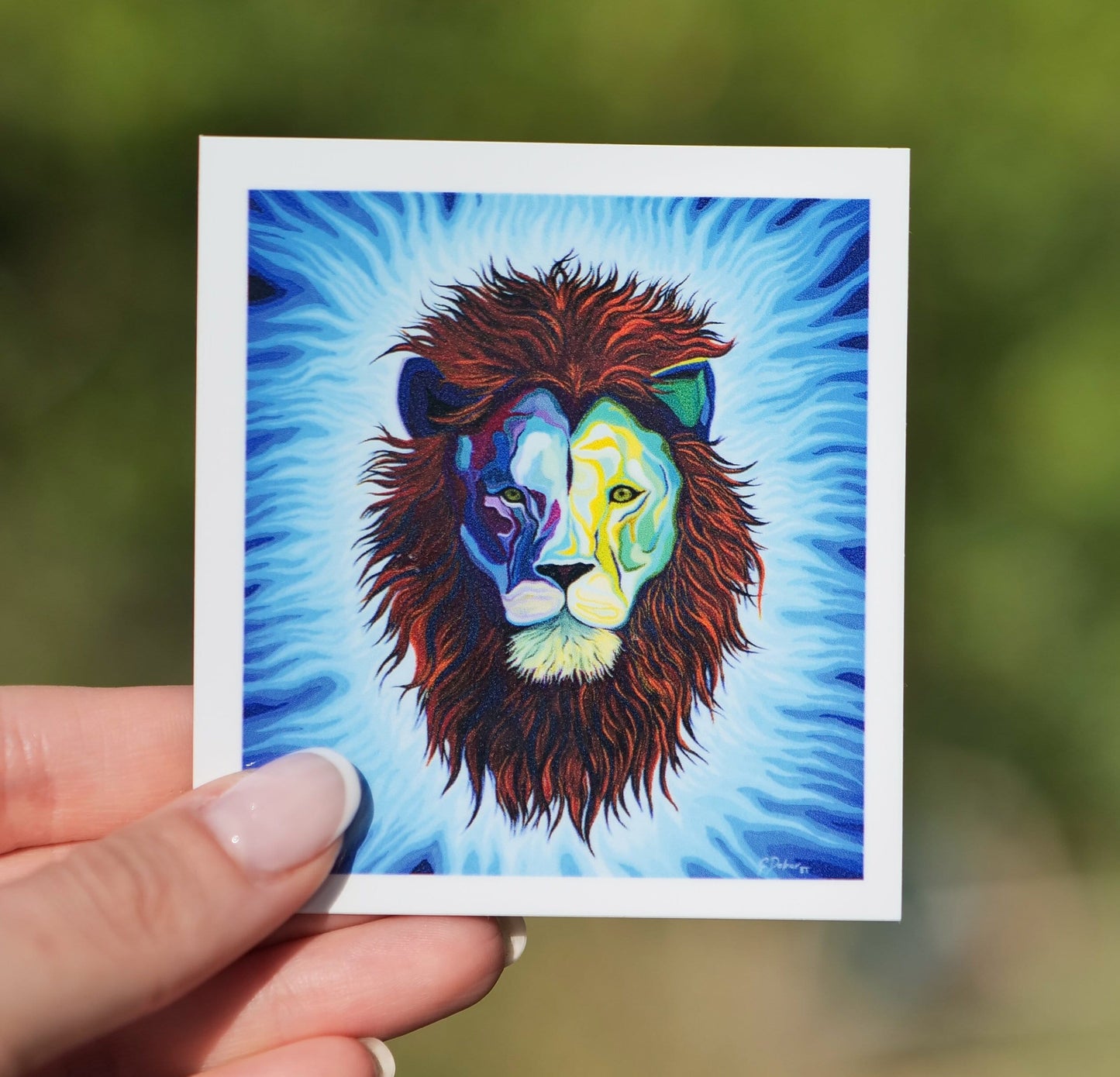 Spirit of a Lion - Vinyl Quote Sticker | Spirit Animal | Leo | Courage | Abstract painting