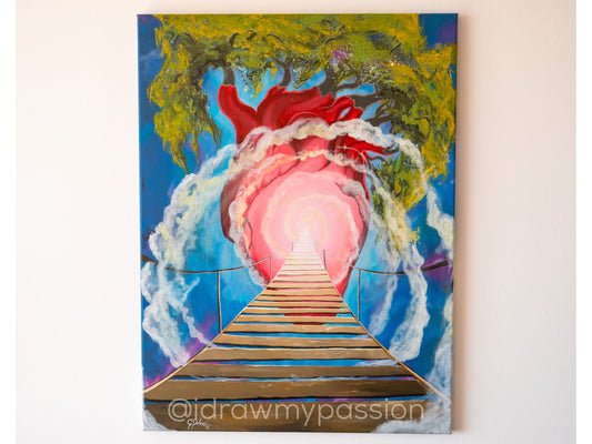 Into the Heart painting encourages you to trust yourself, portraying the courageous inner journey toward personal growth and emotional transformation.