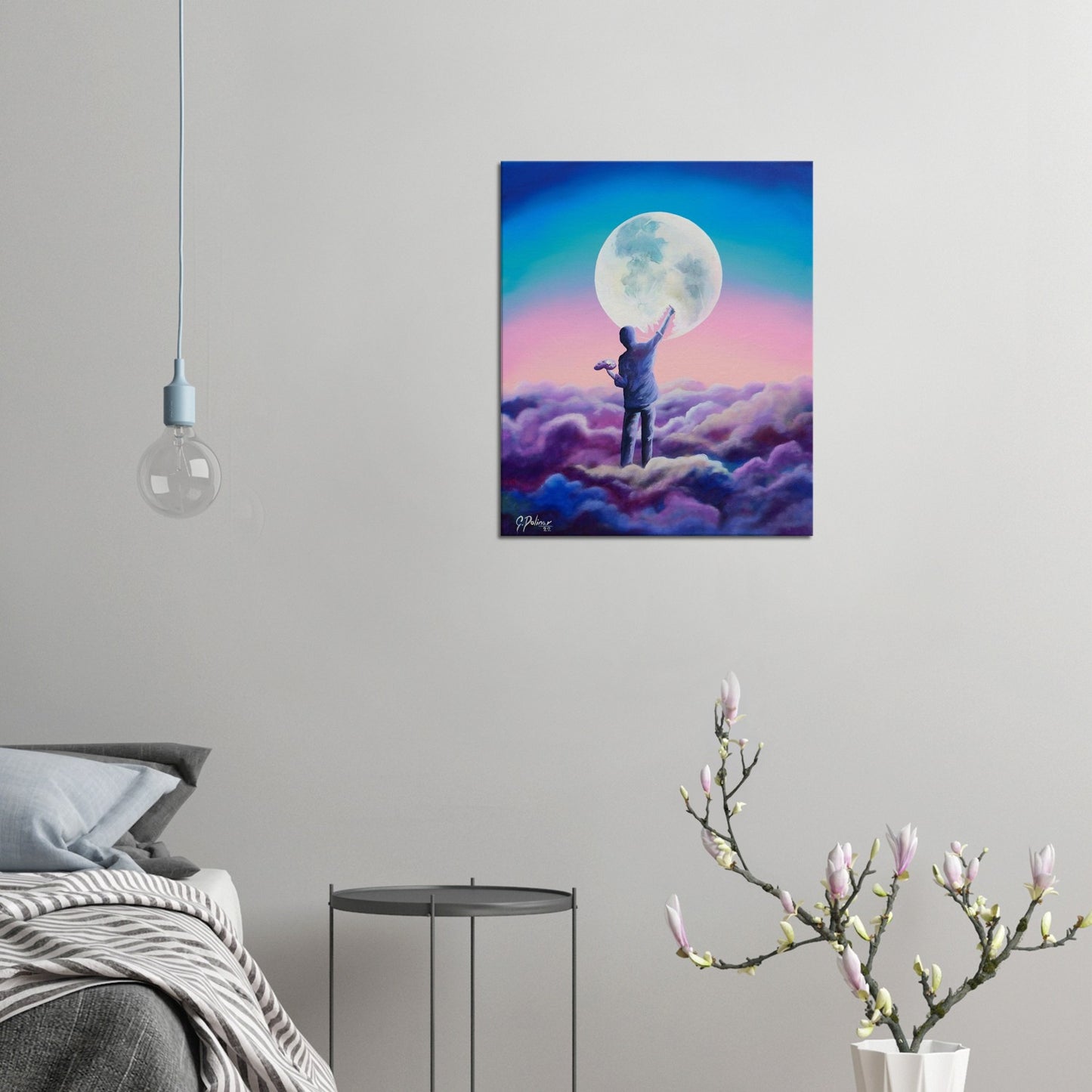 Create Your World | Full Moon | Celestial & Universe | Stretched Canvas Print