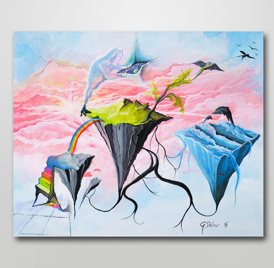 Cosmic Dream - Parallel Universe painting visualizes a surreal journey through a parallel universe, inviting deep imagination and creative perception.