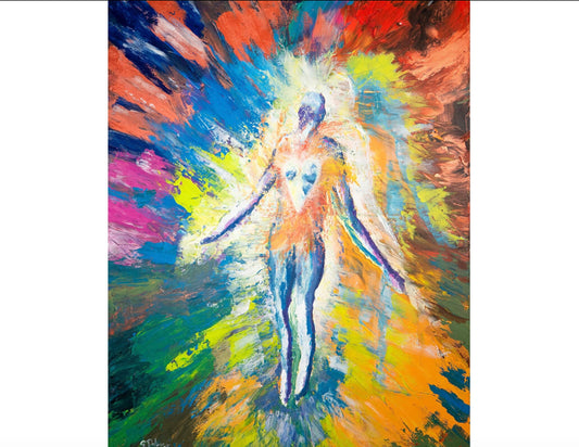 The Evolution of Self painting representing interdependent life and network of causes and effects from actions