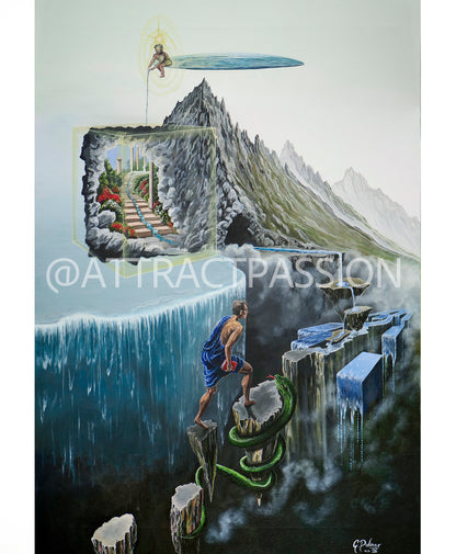 Hero's Journey | Philosophical Painting | Self Mastery | Stretched Canvas Print