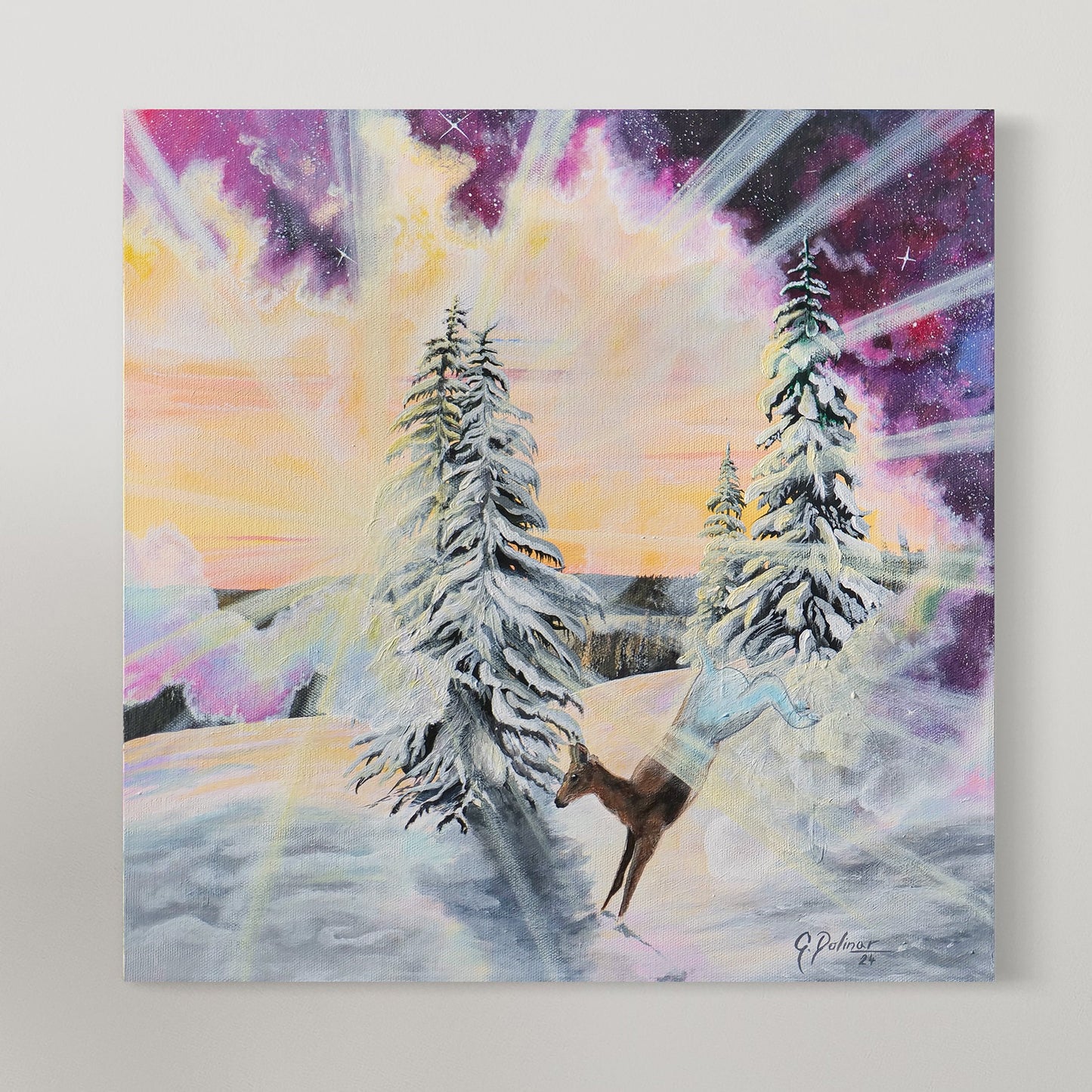 Winter Land of Magic | Mystical Winter Landscape | Original Acrylic Painting