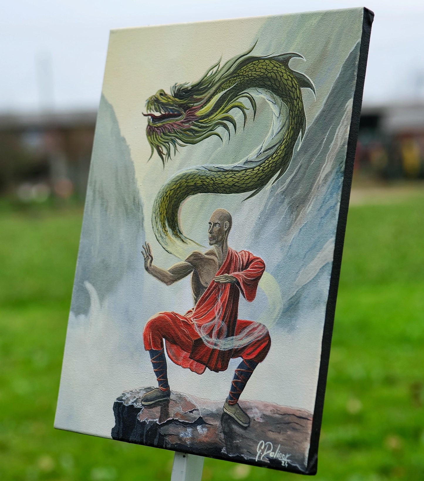 Shaolin Master | Dragon | Original Acrylic Painting