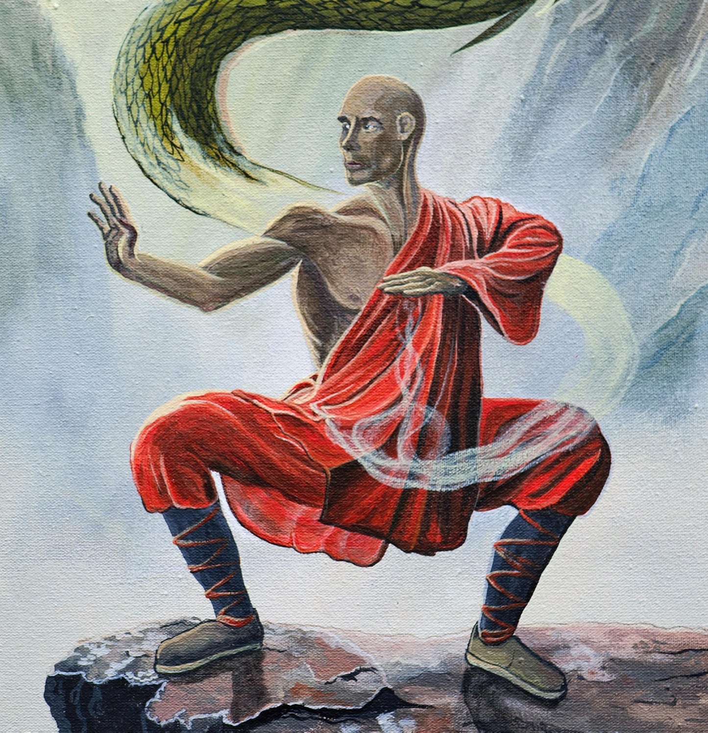 Shaolin Master | Dragon | Original Acrylic Painting