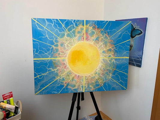 The Sun | Energy Painting | Visionary art by @attractpassion | Intuitive Original Painting