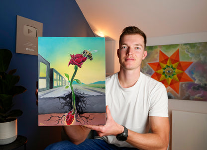 Rose That Grew Through The Concrete | Original Painting
