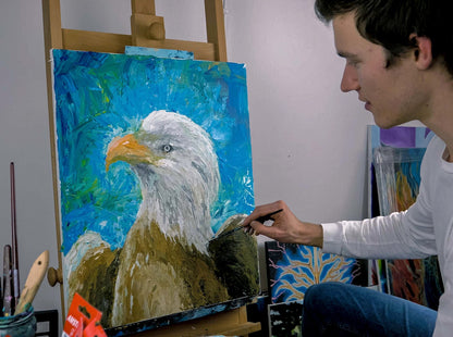 The Eagle painting on canvas showcases a majestic eagle, capturing the spirit of freedom and strength in this powerful and symbolic eagle painting.