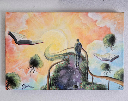 Painting symbolizing The Journey Of Life through failures, growth, and self-discovery on the path to inner fulfillment and meaning.